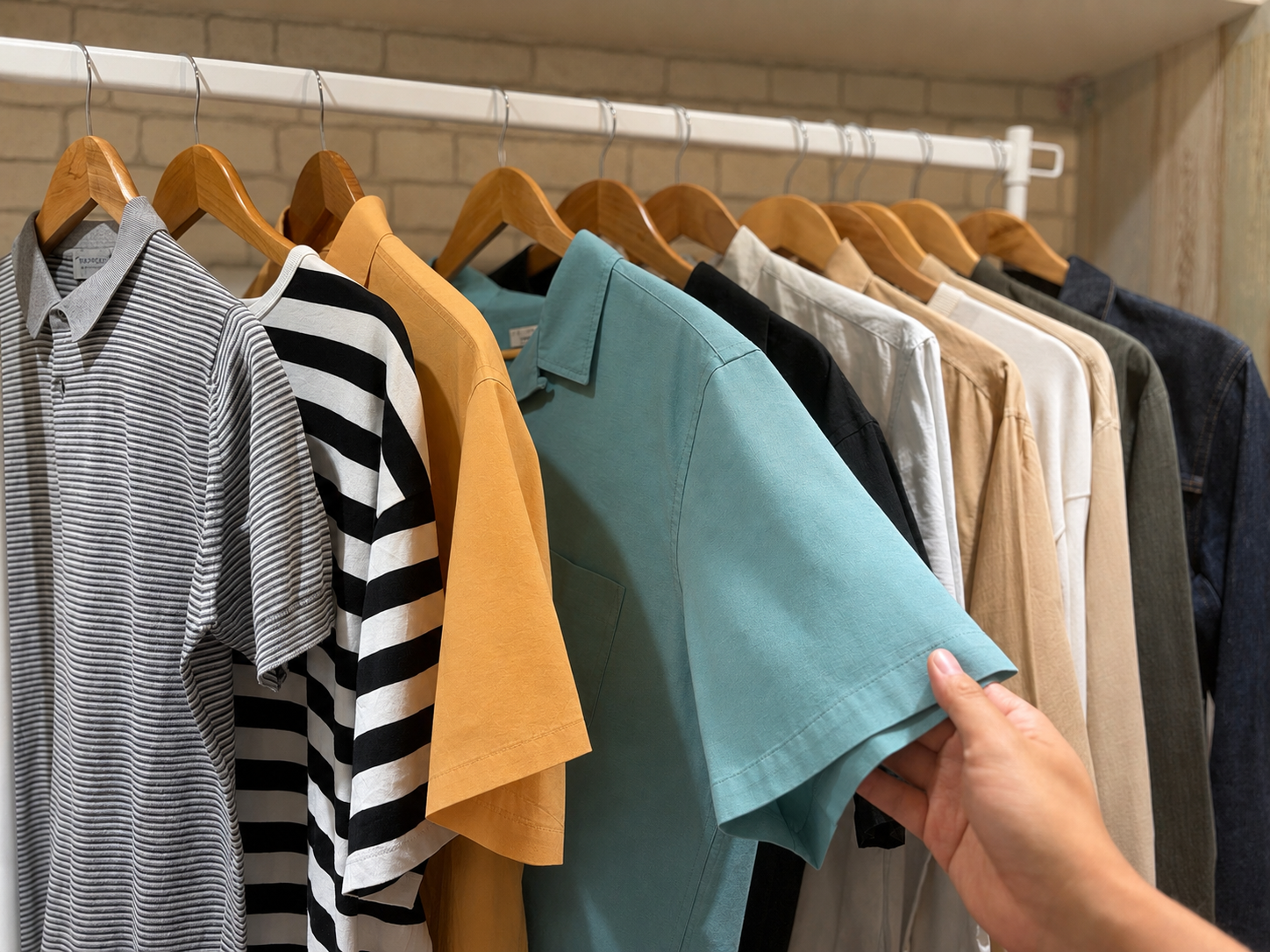 店内で服を選ぶ様子
